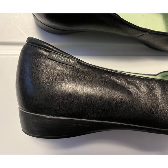 Mephisto Mary Jane Flats Women 7M Shoes Black Leather Slip On Comfort Loafers - Picture 3 of 11